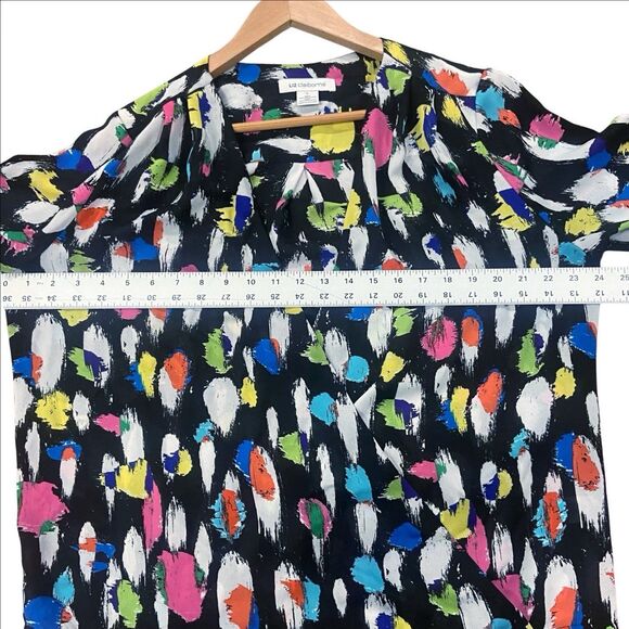 Vintage Liz Claiborne Wrap Front Long Sleeve Top Multi-Color, Women's Size Large - Picture 9 of 10